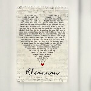 🆕 “Rhiannon” Song Lyrics Heart Shaped Quote Wall Metal Tin Sign Fleetwood Mac